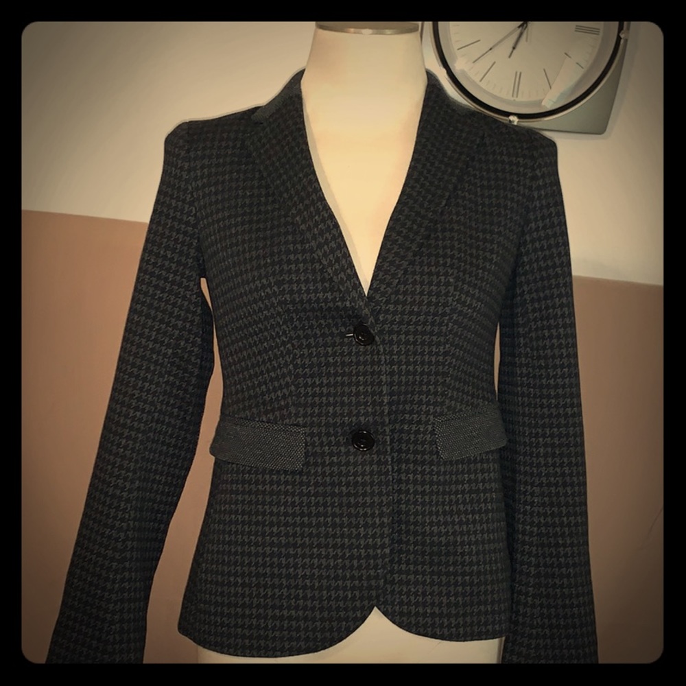 Talbots Houndstooth 2 Button Blazer